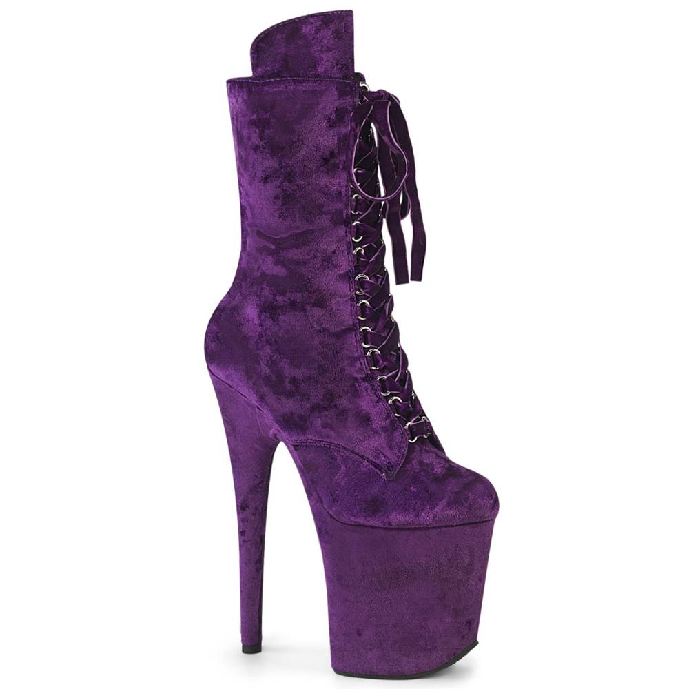 Pleaser - FLAMINGO-1045VEL Plattformstiefel, Poledance Schuhe - Lila